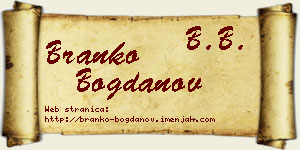 Branko Bogdanov vizit kartica